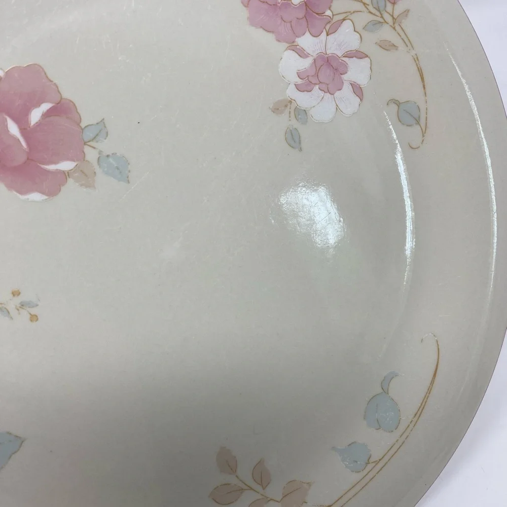 Vintage China Pearl Stoneware Dishes Floral Roses